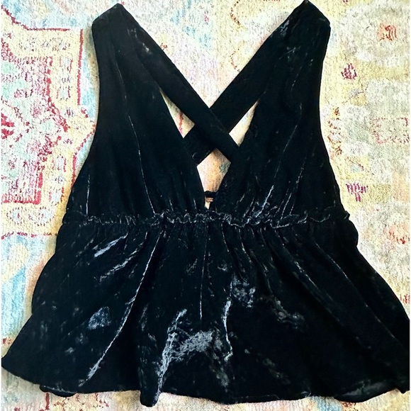 Free People Tops - Free People Velvet Cross Back Tank